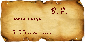 Boksa Helga névjegykártya